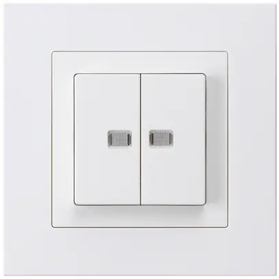 Pulsante luminoso INC kallysto.pro 2×AR/1P con 2 lenti bianco 