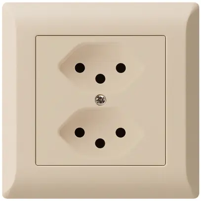 Prise ENC kallysto.line 2×T13 beige avec sécurité enfants 