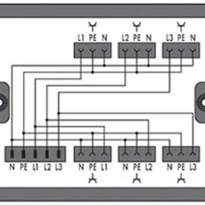 Box di distribuzione WAGO WINSTA, codice A, 1 entrata 5L/6 uscite 3L, ne 