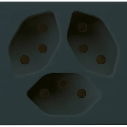 Presa FLF Hager 3×tipo 13 D nero 