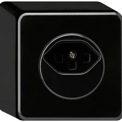 Prise AP basico type 23 noir bornes à vis 