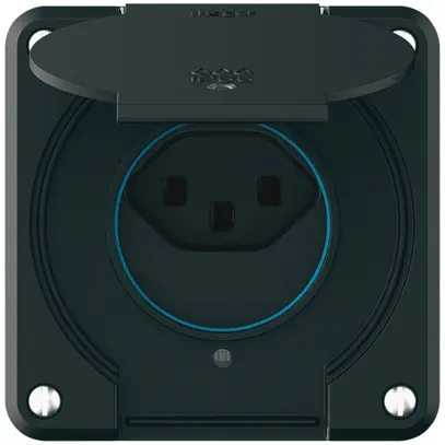 Presa INC robusto 1×tipo 23 luminoso IP55 nero 