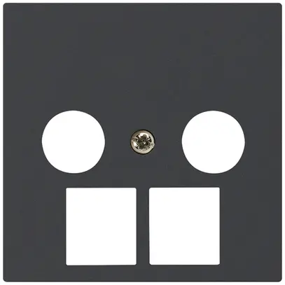 Placca frontale kallysto 2×coassiale/2×RJ45 nero 