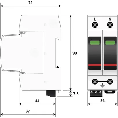 Parasurtension  Citel DAC50VGS-20-275, type 2+3, 2 pôles 