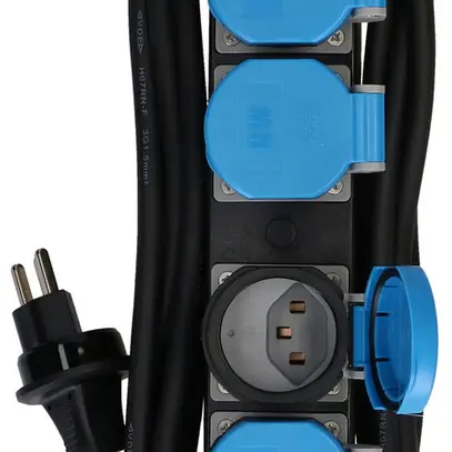 Presa multipla MAX HAURI Construct Line 5m 4×T23 IP55 90° nero 