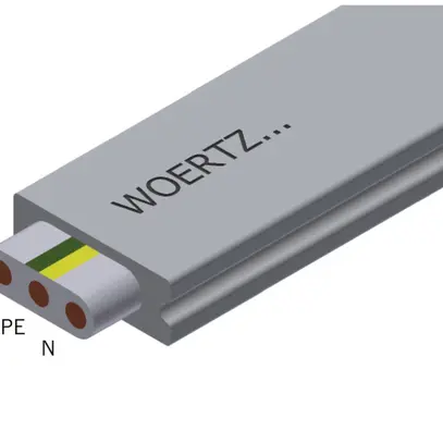 Cavo piatto Woertz 3×2.5mm² senza alogeni grigio B2ca Una lunghezza