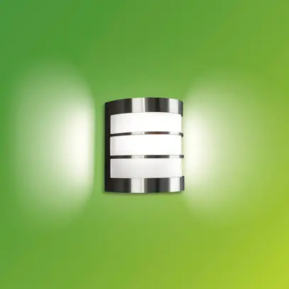 Applique Philips Calgary E27 1×60W IP44 acciaio pregiato 