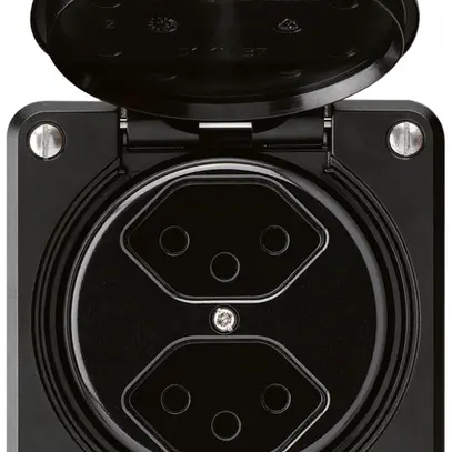 Prise ENC robusto 2×type 13 noir 