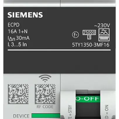 Elektronisches Schutzschaltgerät SENTRON ECPD 1LN 16A 30mA Typ F 75kA RF 