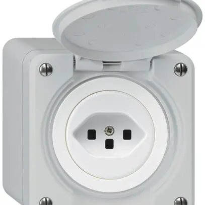 Prise AP robusto type 23 gris avec bornes à fiches 