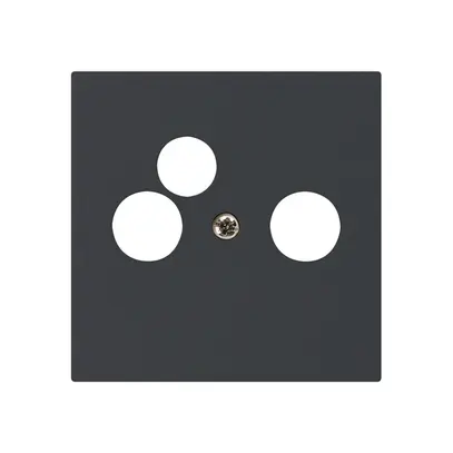 Plaque frontale kallysto noir pour R/TV-NET 60×60mm 