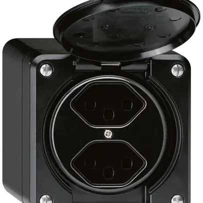 Presa AP robusto 2×tipo 23 nero 