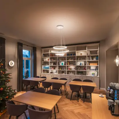 LED-Pendelleuchte SLV ONE TRIPLE DALI 65W 4200lm 3000/4000K Ø800×30mm weiss 