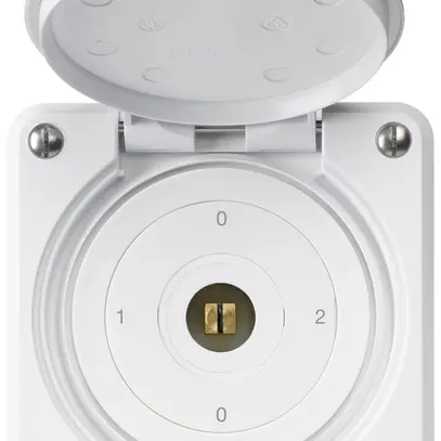 Interruttore a chiave quadrata INC robusto IP55 con coperchio S2/1P bianco combi 
