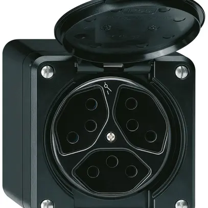 Presa AP robusto 3×tipo 13/1 nero 