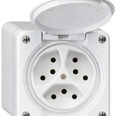 Presa AP robusto 3×tipo 13 bianco 