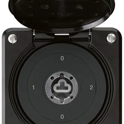 Interruttore a chiave INC robusto IP55 con copertura senza cilindro S2/1P nero 