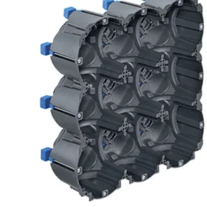 Scatola per parete cava HSB D83, grd. 3×3, 205×205×65mm TFI 850°C 