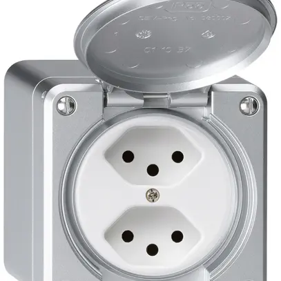 Presa AP robusto 2×tipo 13 alluminio 