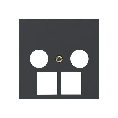 Placca frontale kallysto 2×coassiale/2×RJ45 nero 