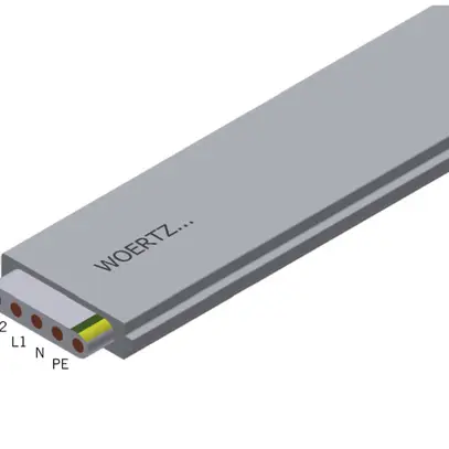 Cavo piatto Woertz Power IP 5×2.5mm² senza alogeni grigio B2ca 
