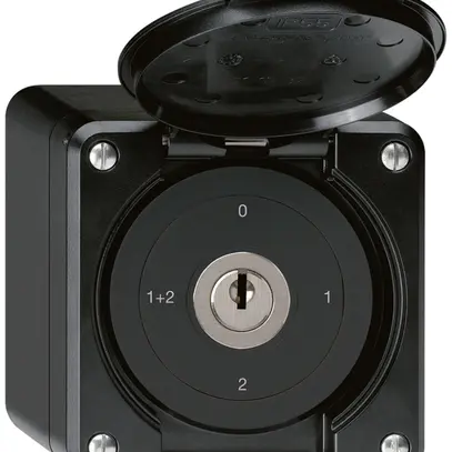 Interruttore a chiave con copertura AP robusto IP55 S1/1P nero 