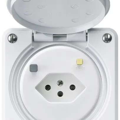 Presa FI INC robusto C T13 30mA bianco, con shutter 