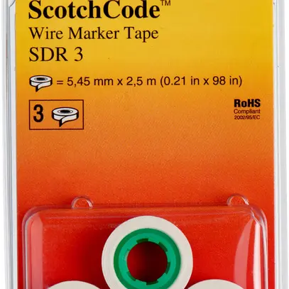 Rotolo di ricambio 3M SDR-3 per marcatore di cavi ScotchCode (3 pezzi) 