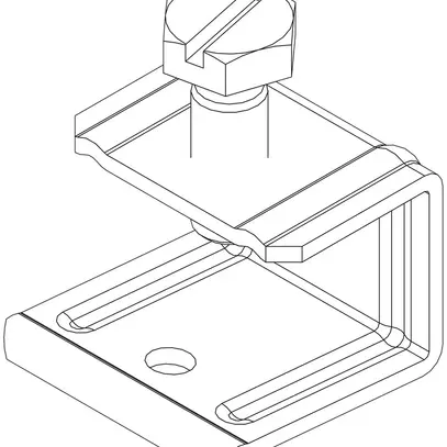 Graffa d.ritegno Lanz p.fissaggio d.copertura su multicanale a lunga campata A4 