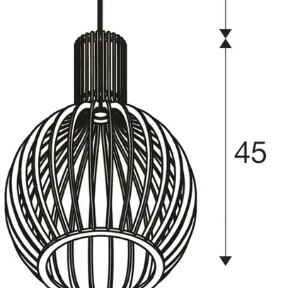 Luminaire suspendu SLV WUD ballshape E27 1×60W direct Ø320mm brun 