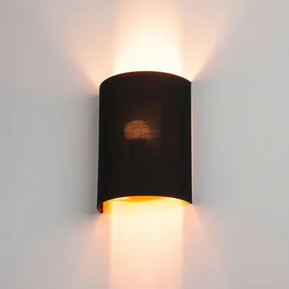 Paralume SLV FENDA Ø230×305mm, semitondo, nero/rame 