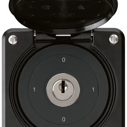 Interrupteur à clé ENC robusto IP55 avec clapet S0/1P noir 