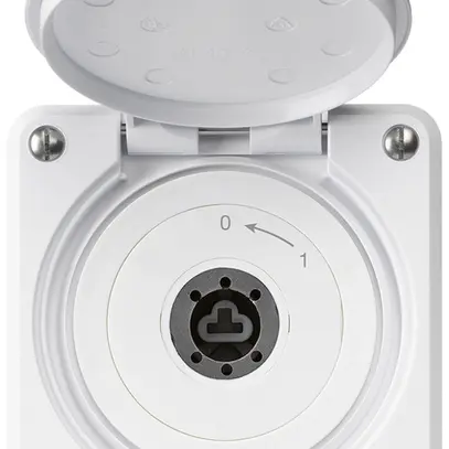 Contatto rotativo a chiave INC robusto IP55 bianco c.operchio senza cilindro 2P 