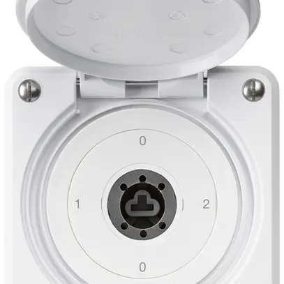 Interruttore a chiave INC robusto IP55 con copertura senza cilindro S2/1P bianco 