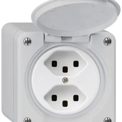 Prise AP robusto 2×type 23 gris 
