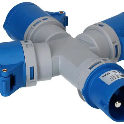 Deviatore incrociato MH 1×spina CEE 16A 3×presa CEE 16A blu 230V IP44 
