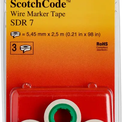Rotolo di ricambio 3M SDR-7 per marcatore di cavi ScotchCode (3 pezzi) 