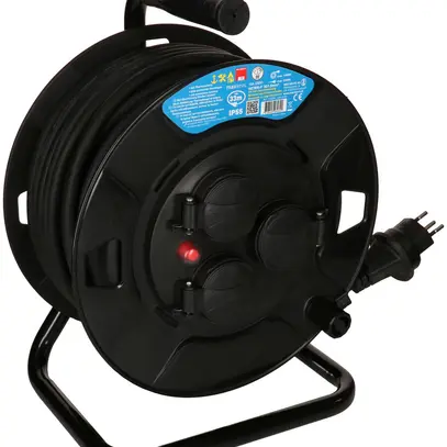 Enrouleur de câble MAX HAURI matière synth.230V 10A 3×T13 33m 3×1.5mm² IP55 noir 