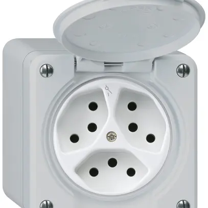 Prise AP robusto 3×type 13/1 gris 