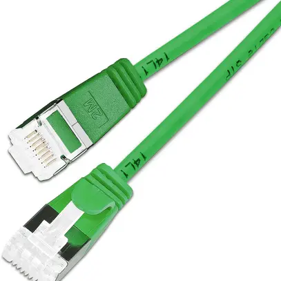 Cavo patch SLIM: 25cm, verde, 50 pezzi Cat.6A, U/FTP, jack non infrangibile 