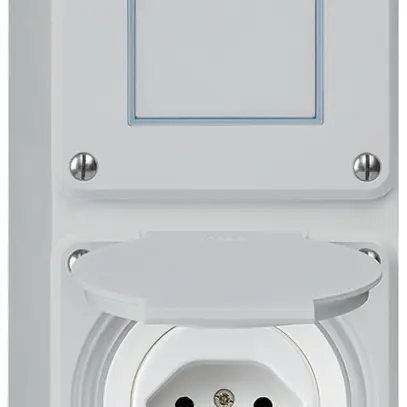 AP-Kombination Hager robusto I-I vertikal 3/1L+Typ 13, grau 