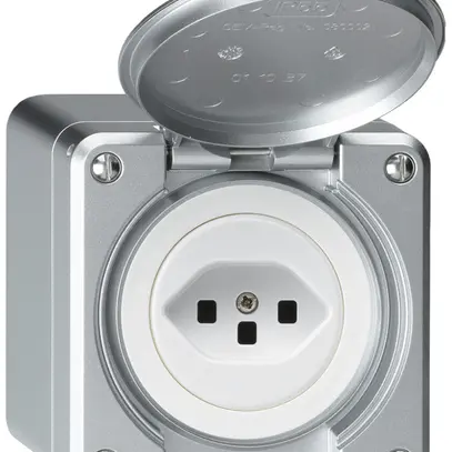 Prise AP robusto type 23 aluminium avec bornes à fiches 