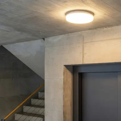 Plafonnier/applique LED FLAT HF, 18W, 230V, 1900lm, 3000K, Ø278mm, IP54, blanc 