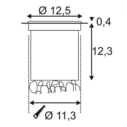 EB-LED-Bodenleuchte SLV ROCCI 6W 580lm 3000K rund IP67 Edelstahl 