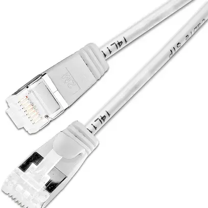 SLIM Câbles patch: 25cm, blanc, 50-Pack Cat.6A, U/FTP, LSOH, jack non sécable 