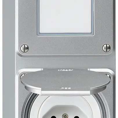 Combinaison AP Hager robusto I-I verticale 3/1L+type 13, aluminium 