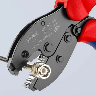 Pince à sertir KNIPEX PreciForce 220mm, BNC pour RG 58, 174, 188 et 316 