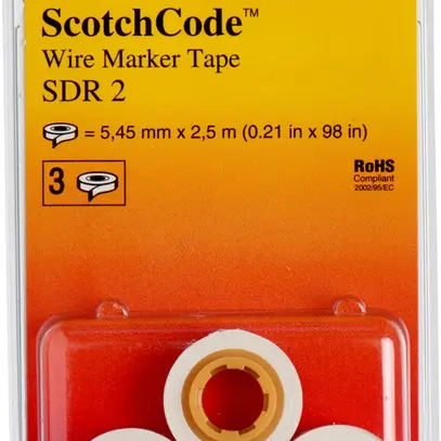 Rotolo di ricambio 3M SDR-2 per marcatore di cavi ScotchCode (3 pezzi) 