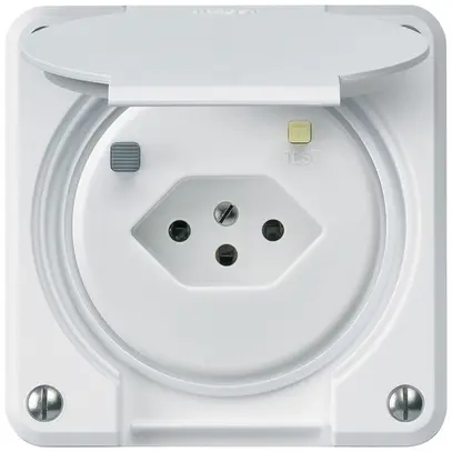 Presa FI robusto A T13 30mA bianco, con shutter 