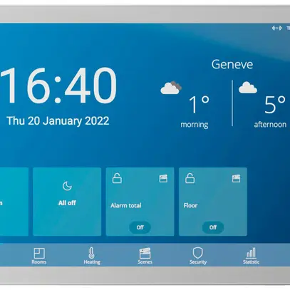 Écran tactile ENC 8" Amika, Ethernet/WLAN/Z-Wave 1DI IPS 1280×800px 230VAC 